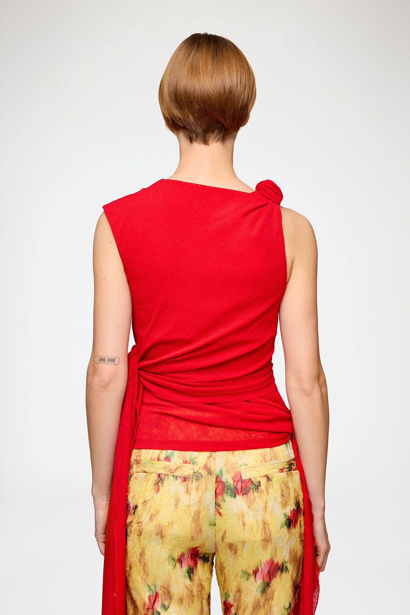 Marl Mesh Tie Knot Tank Top