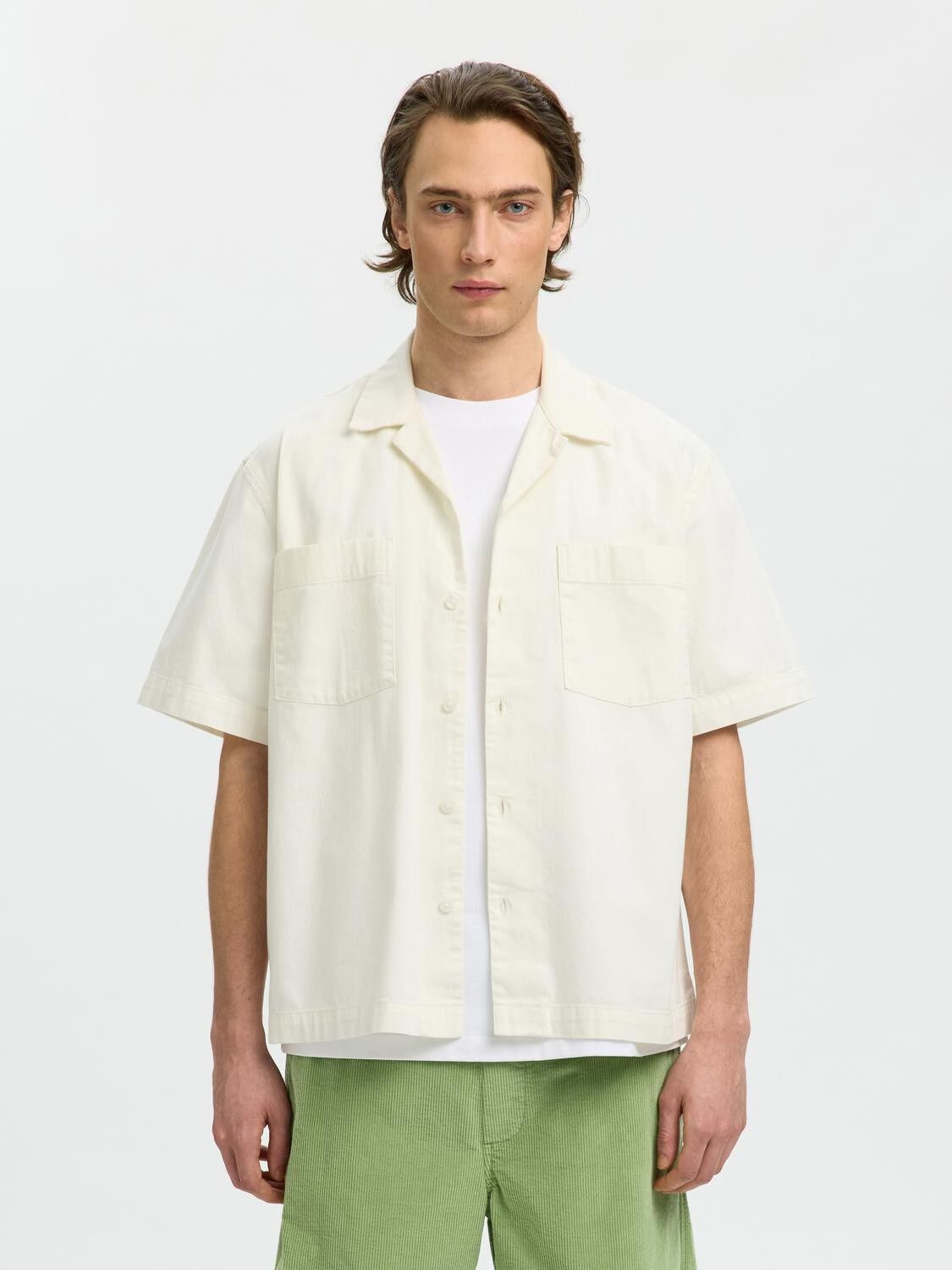 SLHRLXCARLO DENIM SS SHIRT RESORT