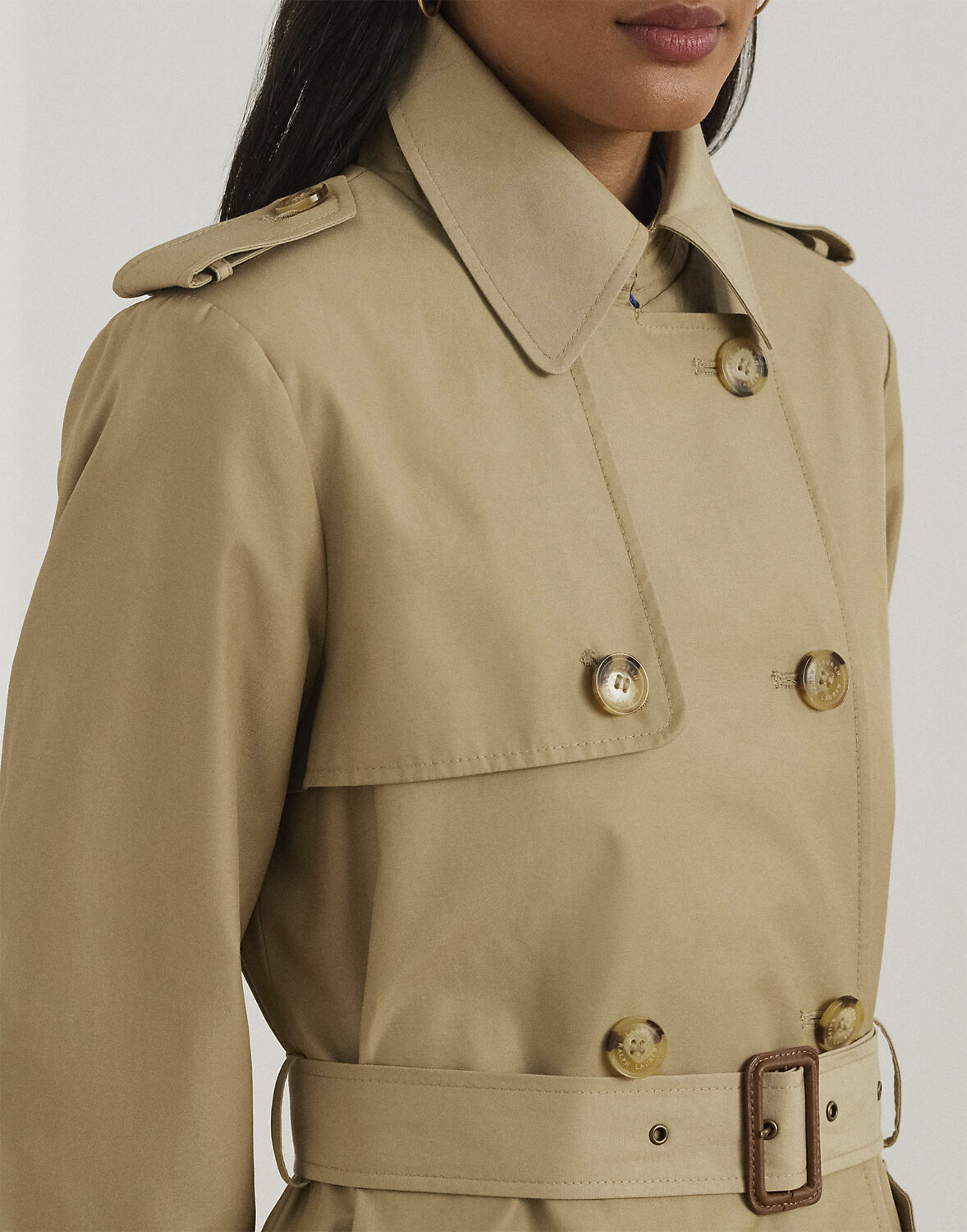Double-Breasted Cotton-Blend Trench Coat