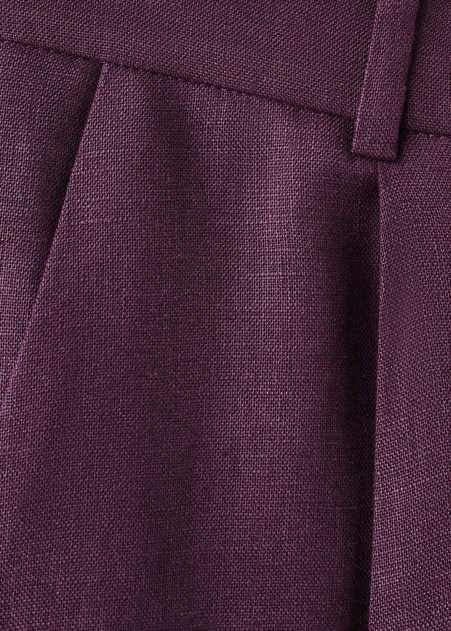 Straight-fit linen suit trousers