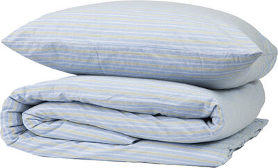Stripe washed percale blue/green