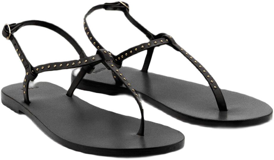 Leather sandals with mini studs