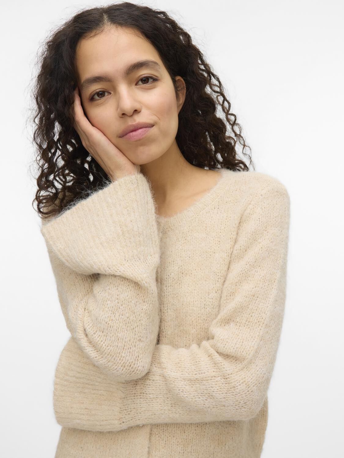 AWLEAH LORI LS O-NECK KNIT CARDIGAN