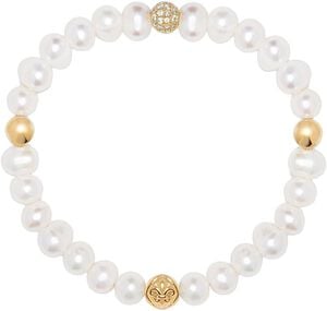 Wristband with Pearl and Gold