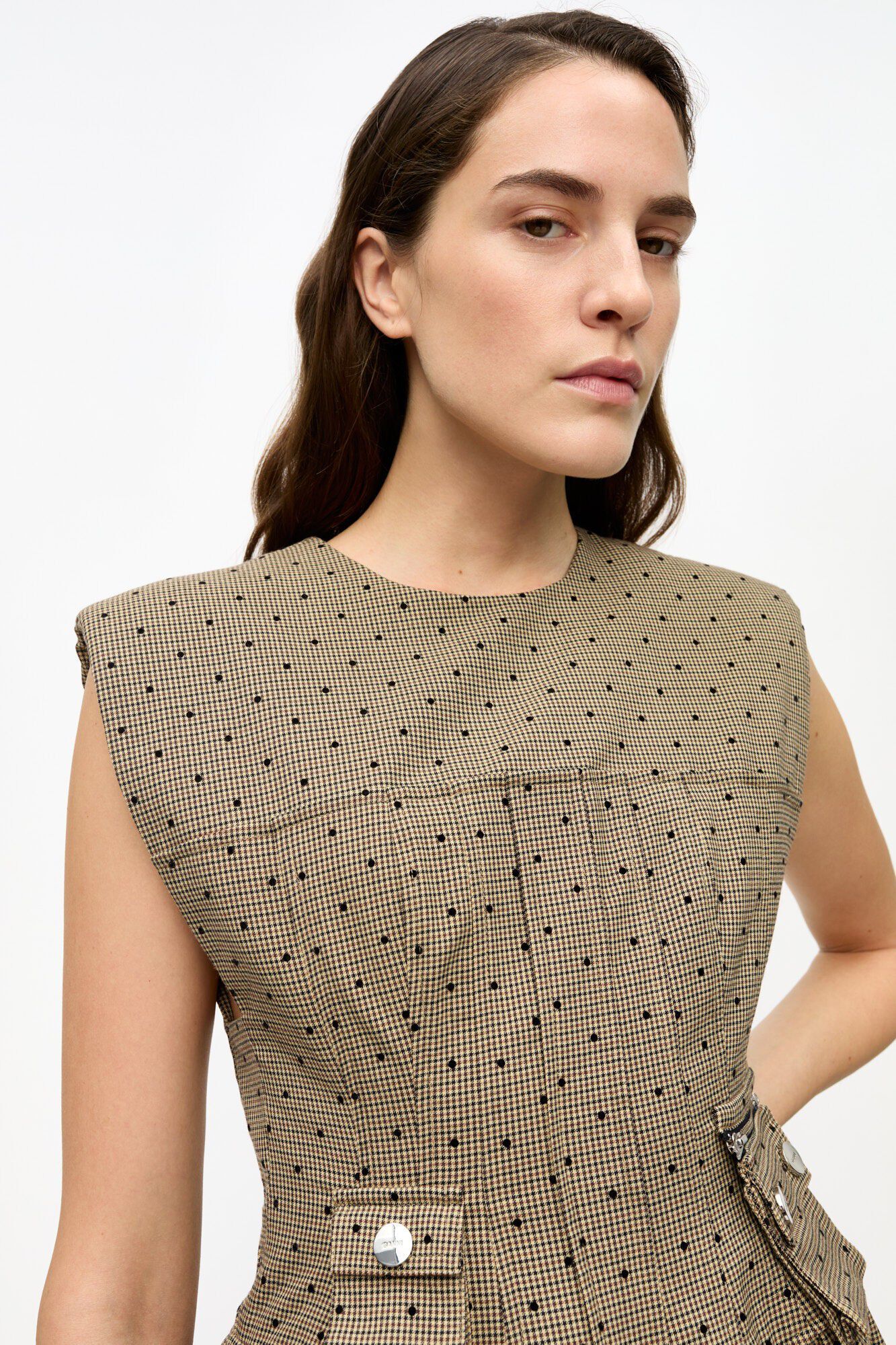 Flock Check Suiting Corset Mini Dre