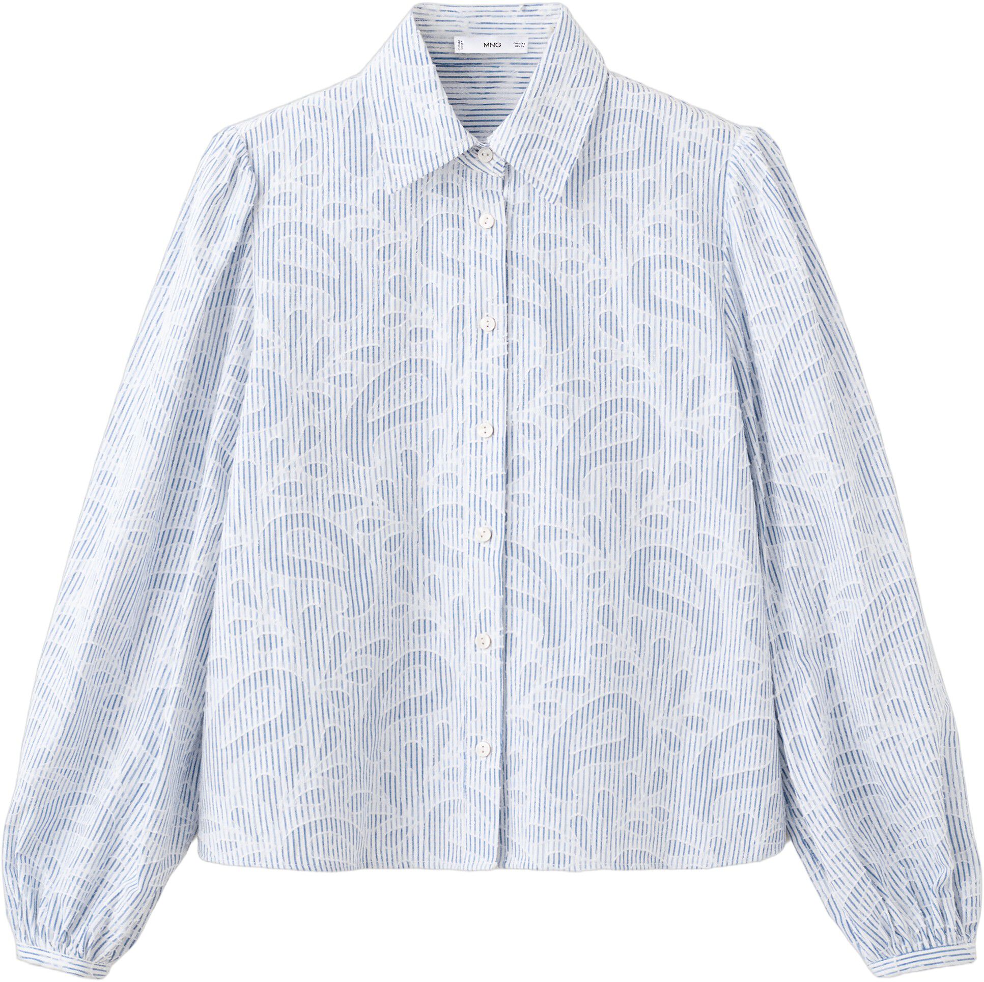 Striped shirt with embroidered deta