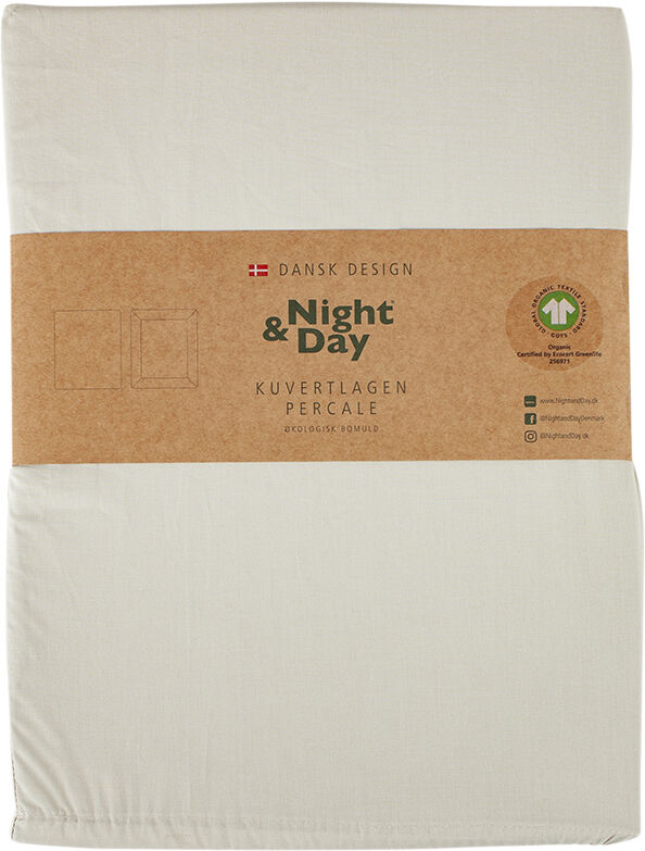 &Oslash;kologisk kuvertlagen, percale - GOTS, sand