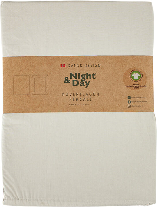 Økologisk kuvertlagen, percale - GOTS, sand