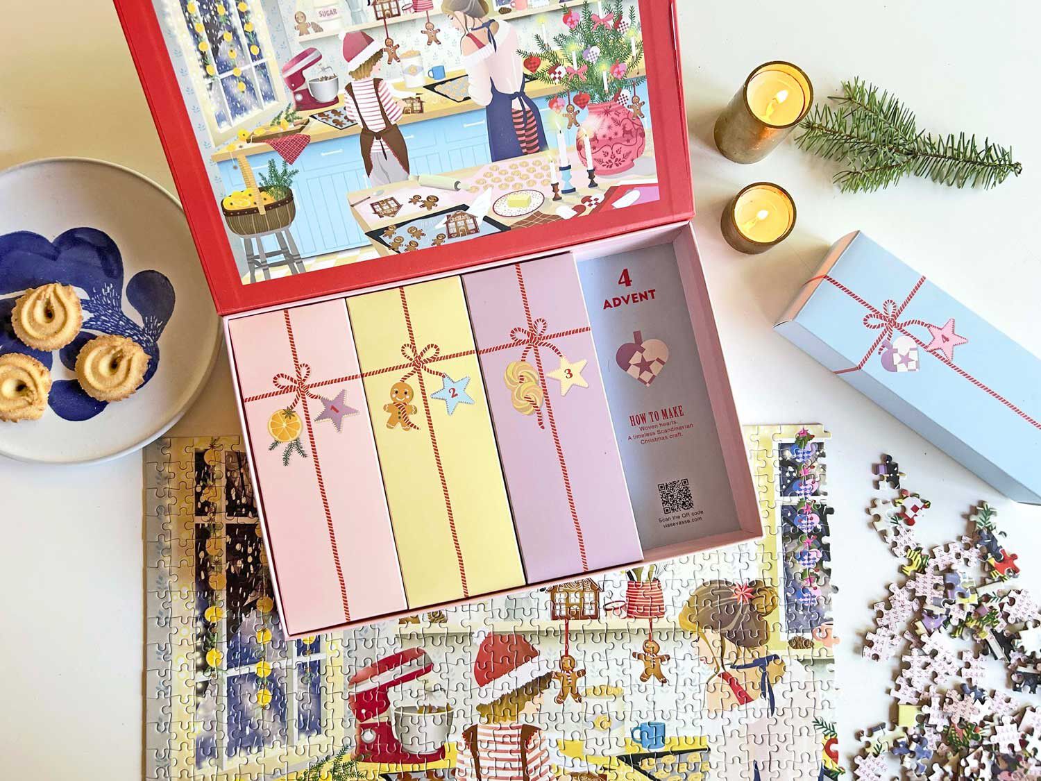 SWEET CHRISTMAS - puslespilsadventskalender med 1000 brikker