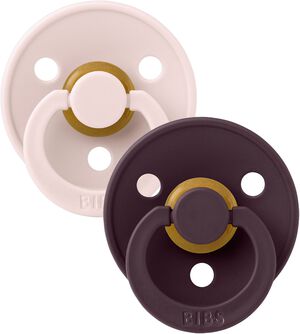 BIBS Pacifier Colour 2 PACK Latex Size 2 Petal/Plum