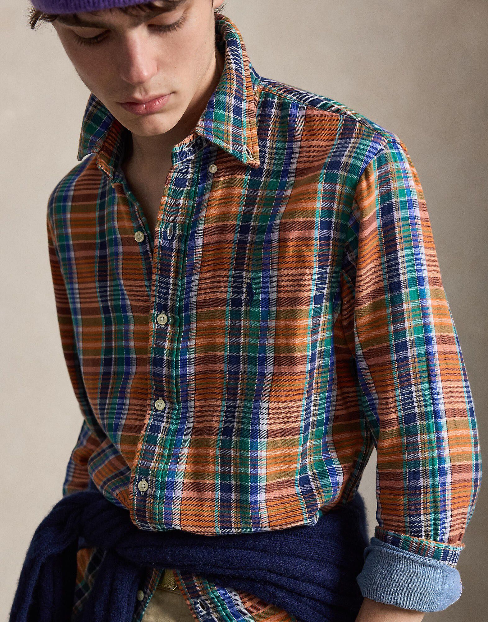 Custom Fit Plaid Double-Faced Shirt
