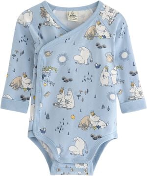 Long-sleeved wrap bodysuit in soft