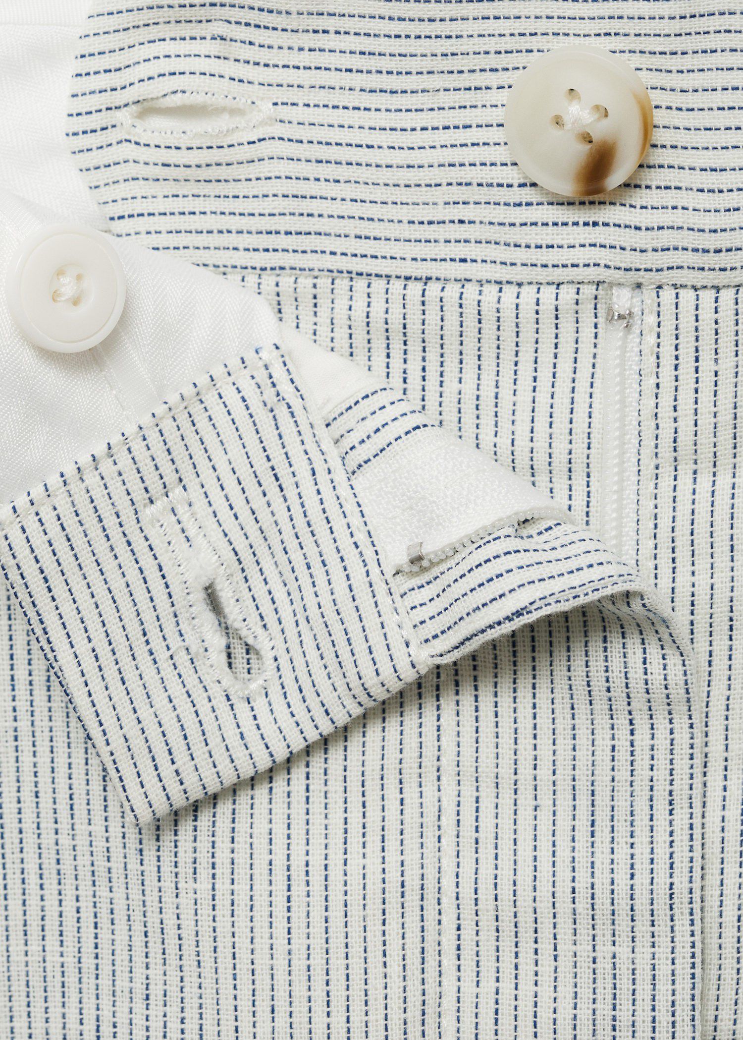 Straight-fit linen-blend suit trous