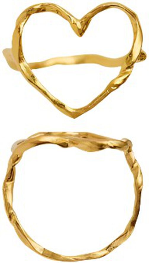 Funky Heart Ring - Forgyldt