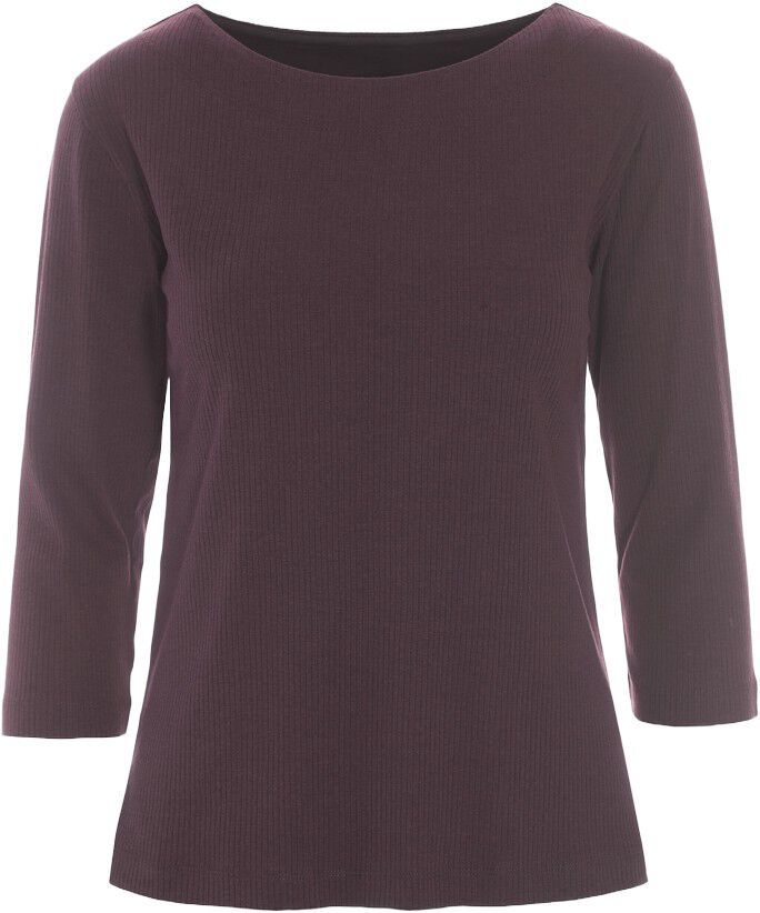 Naibu rib bluse med 3/4 &aelig;rme