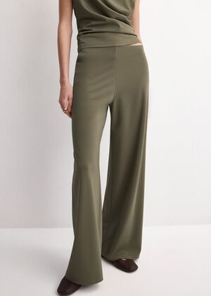 Straight-fit trousers with elastic