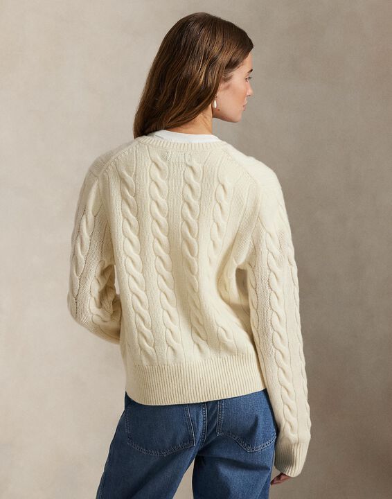 Cable-Knit Wool-Cashmere Cardigan