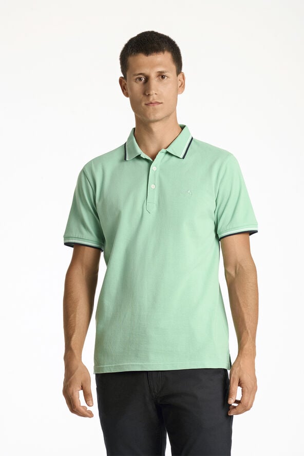 Polo shirt w. contrast piping