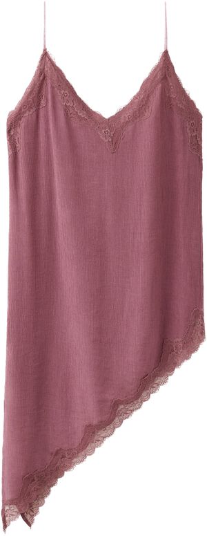 Asymmetric lace camisole top