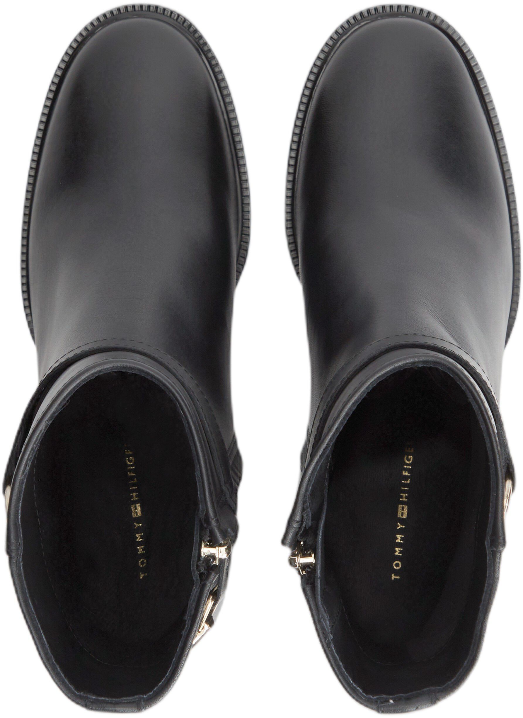 Block Heel Leather Riding Ankle Boots