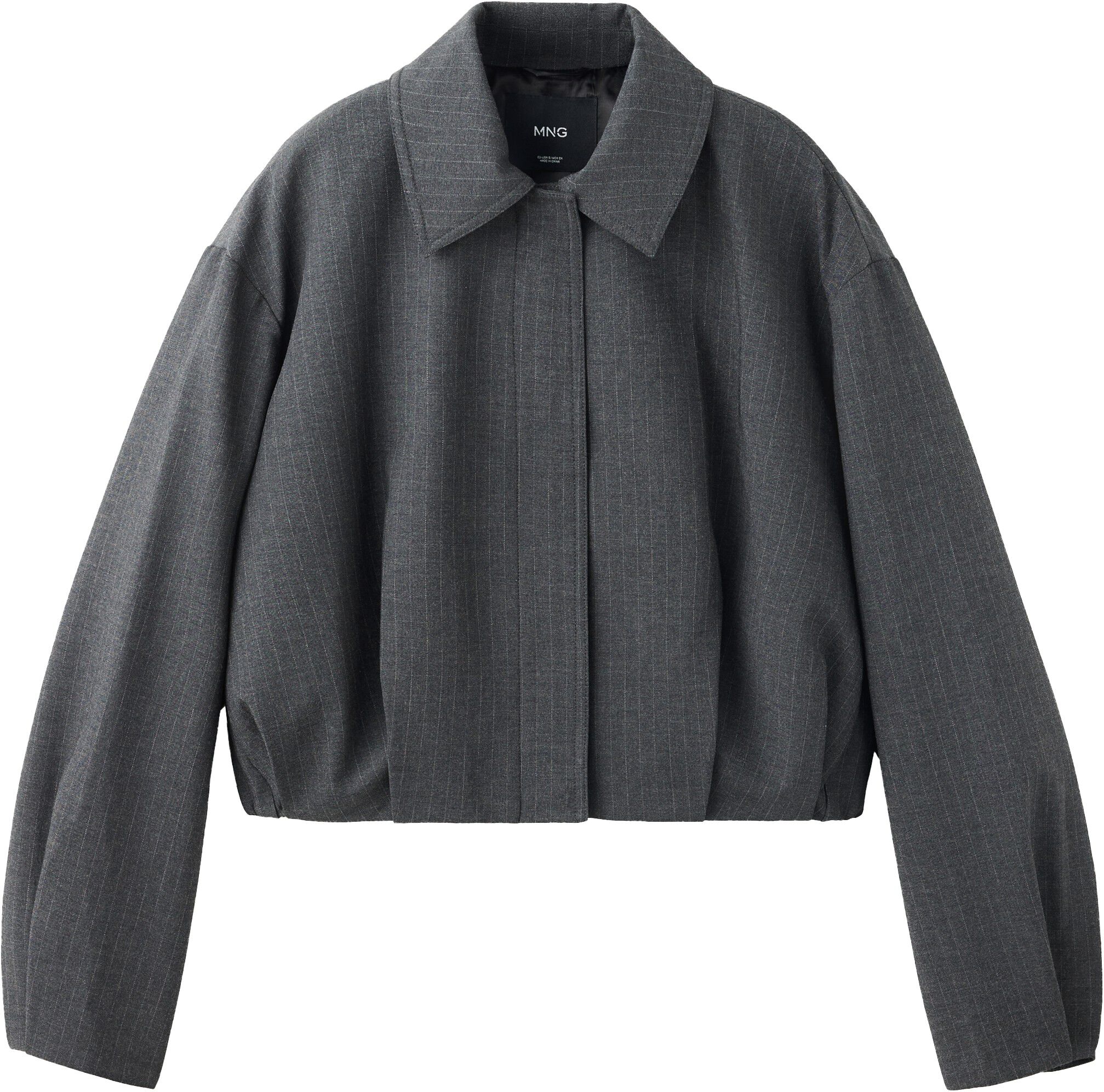 Pinstripe bomber jacket