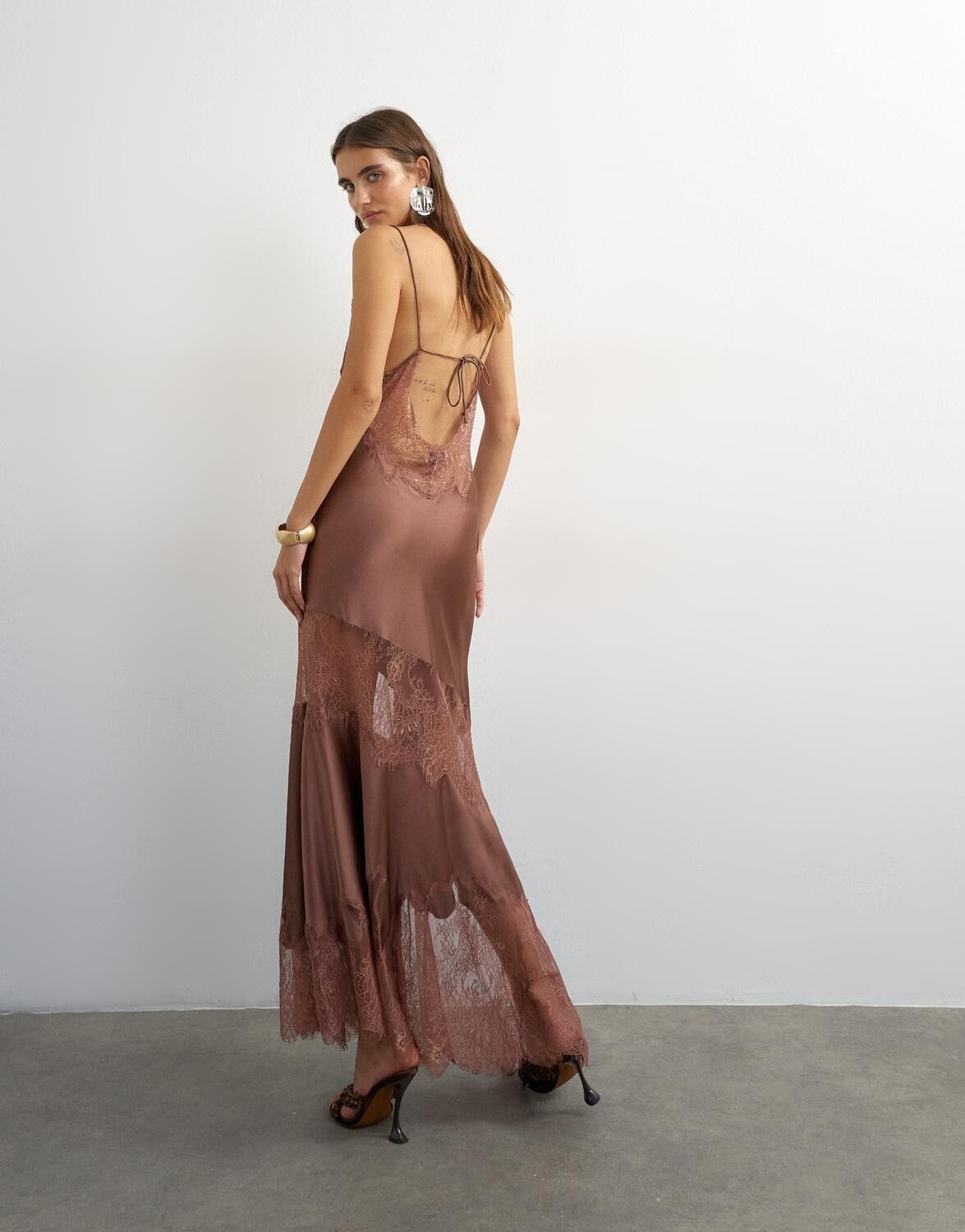 Tsilisa Sl V-Neck Maxi Slip Dress Wvn