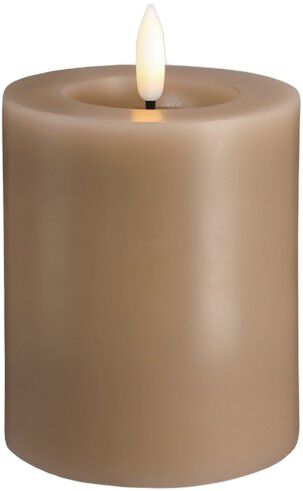 Moods & More - LED Pillar Candles, Silk, Melted, Sand, 74x100 mm