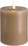 Moods & More - LED Pillar Candles, Silk, Melted, Sand, 74x100 mm