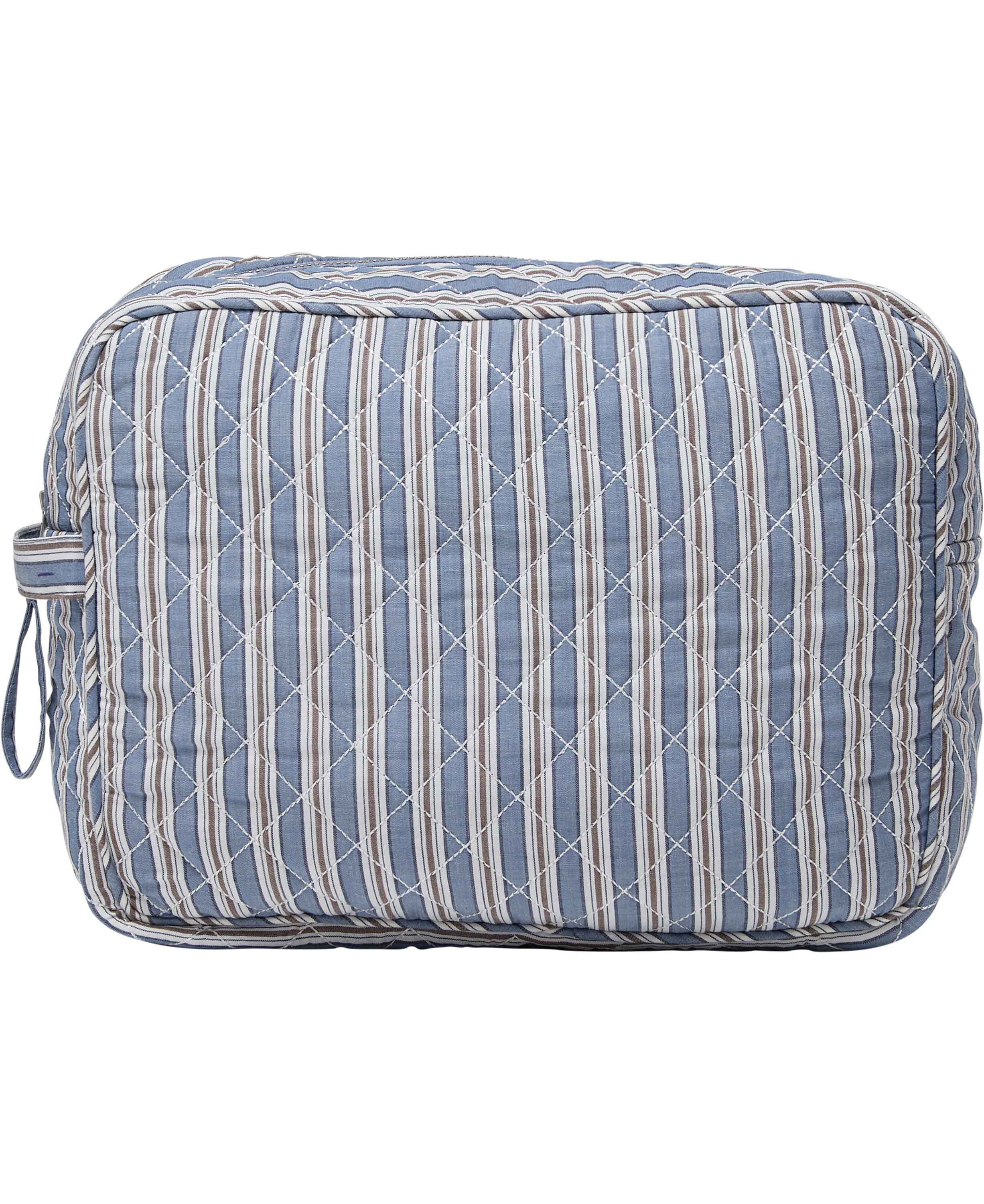 Make Up Bag, Quilted - Cotton Poplin YD Big-Moonlight Blue