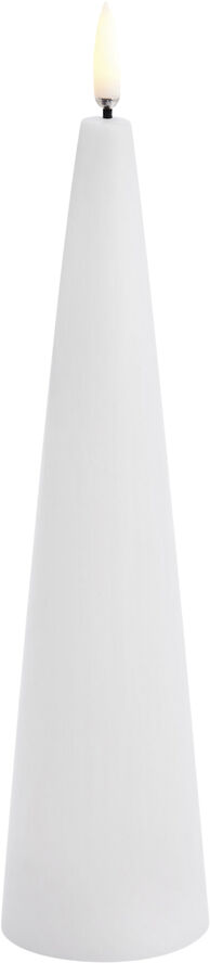 LED cone candle, Nordic white, Smooth, 5,8x21,5 cm