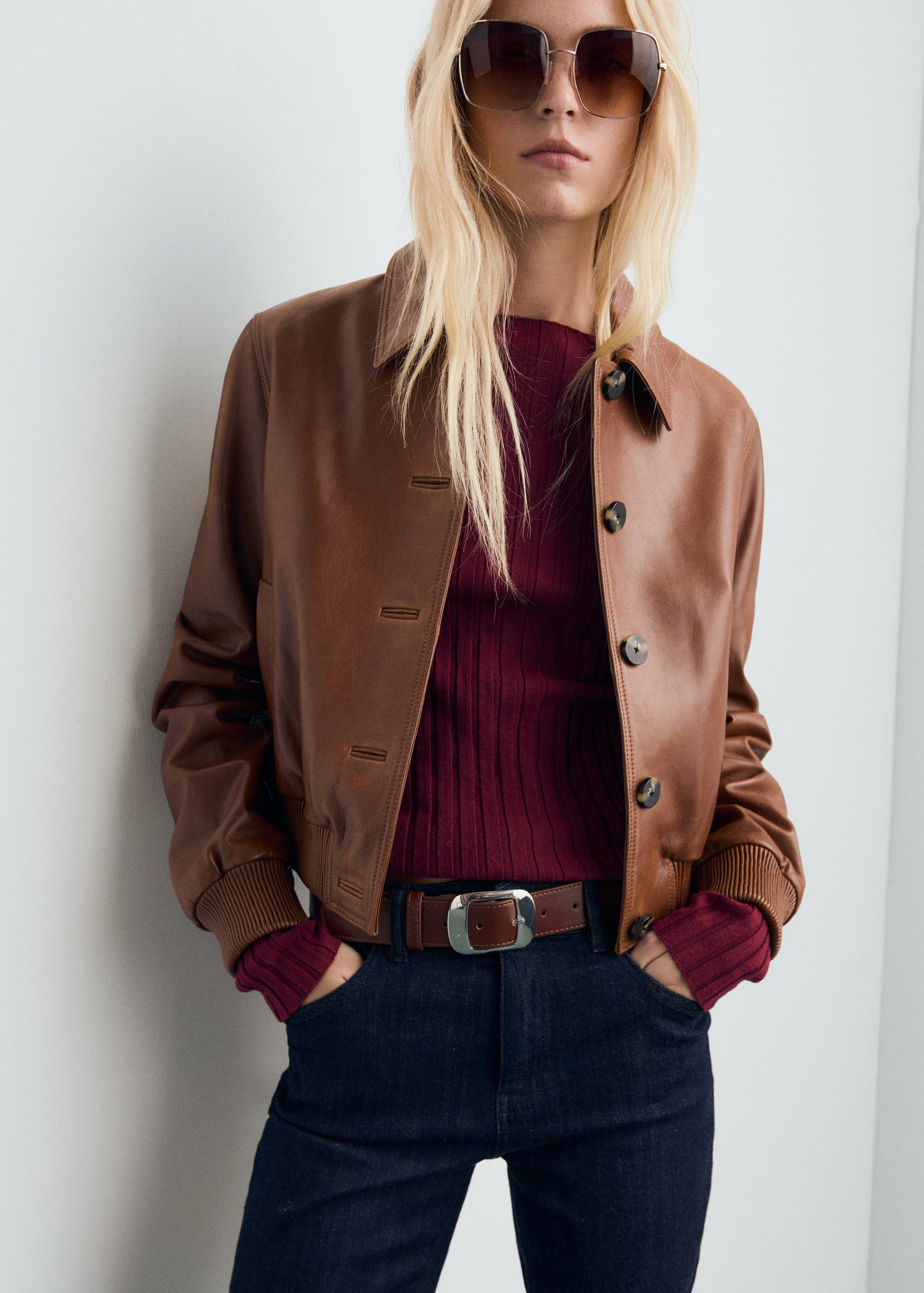 Boat neck ribbed sweater