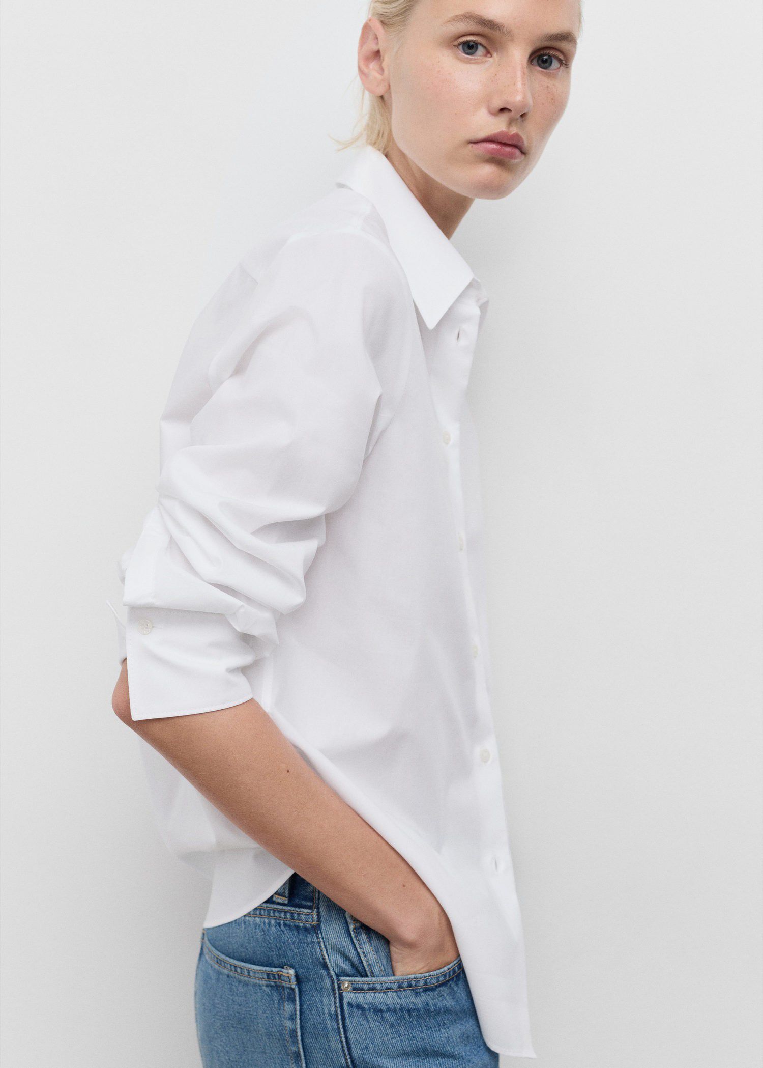 Regular cotton lyocell-blend shirt