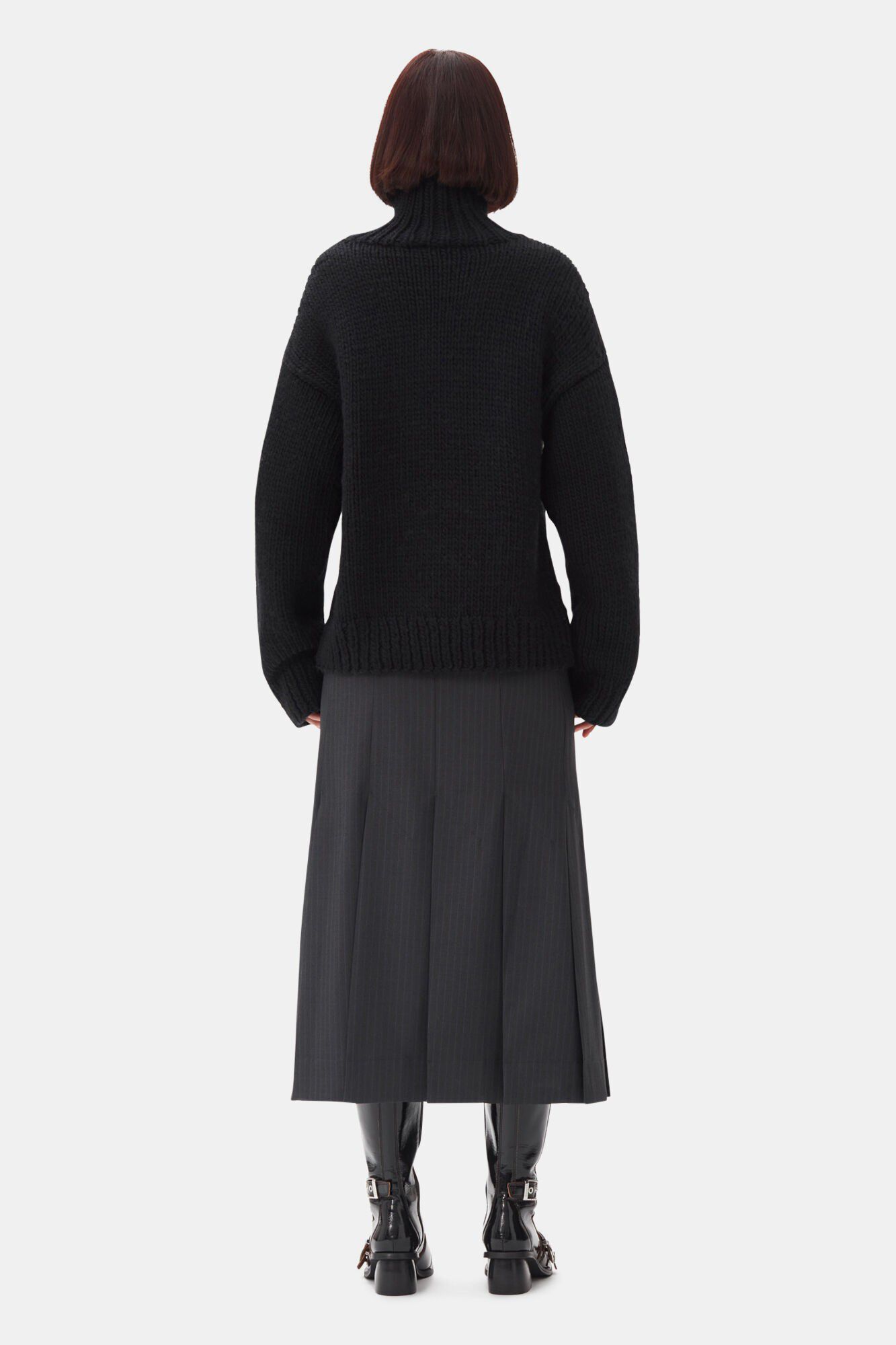 Graphic Wool Handknit Turtleneck