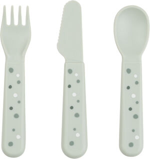 Foodie bestiksæt Happy dots Grøn
