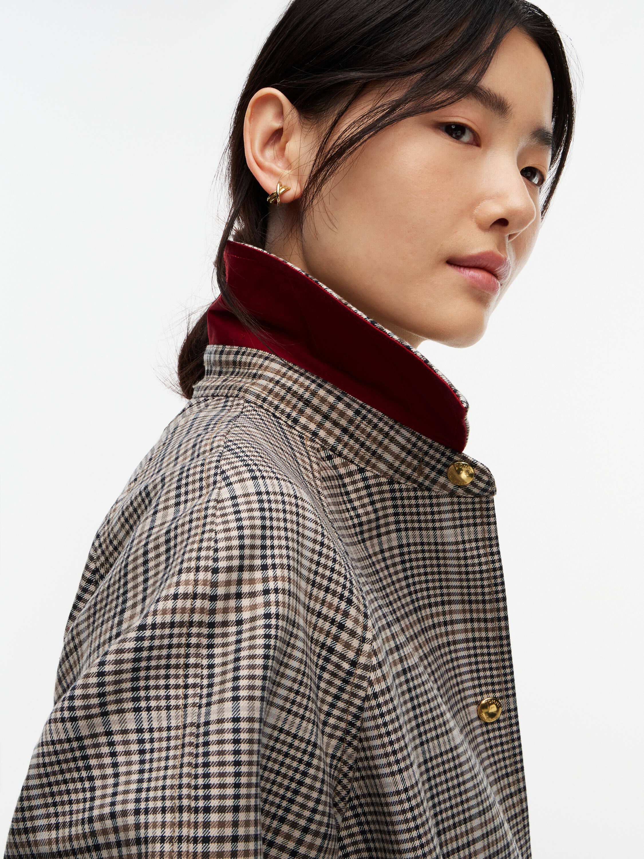 Check Belted Mac Coat