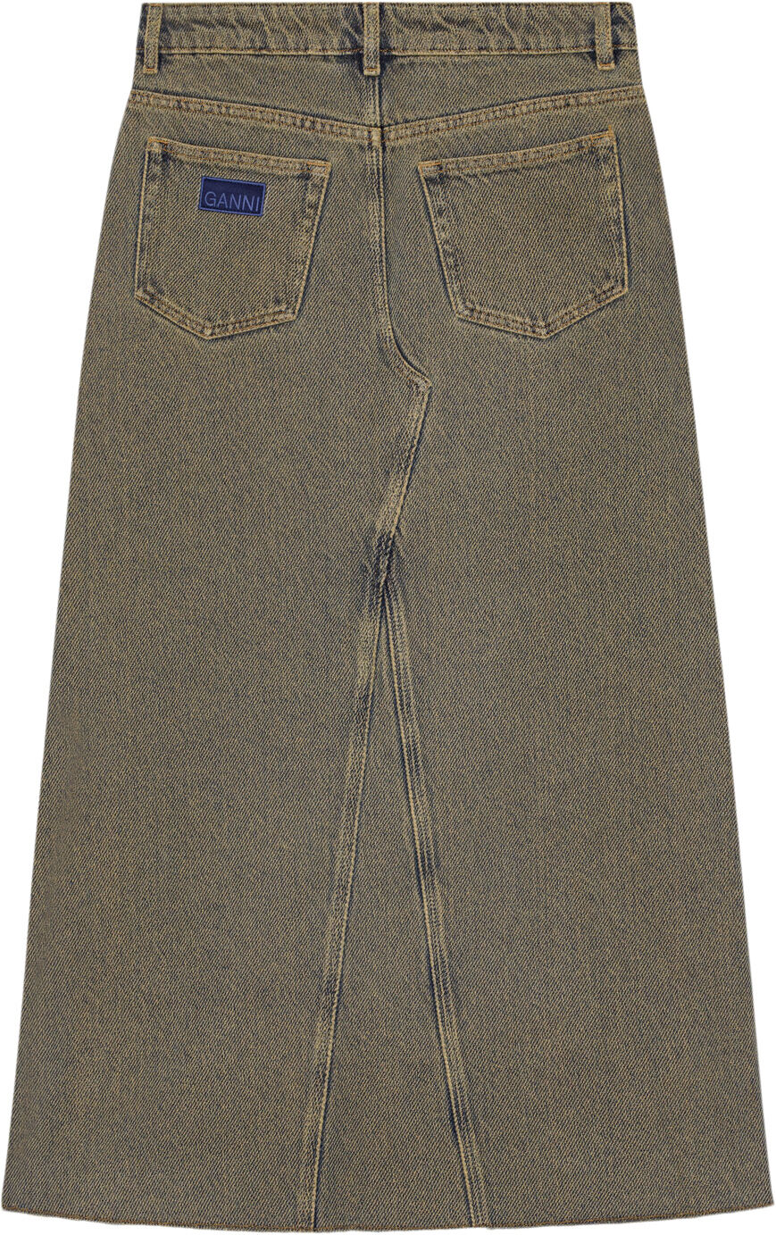 Overdyed Heavy Denim Maxi Skirt