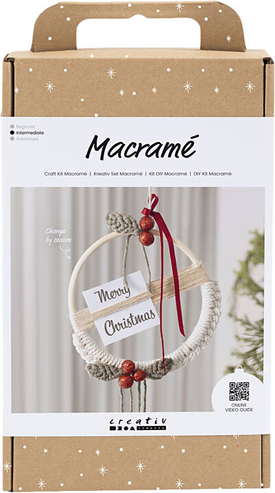 DIY Kit Macramé, Julekrans, mos grøn