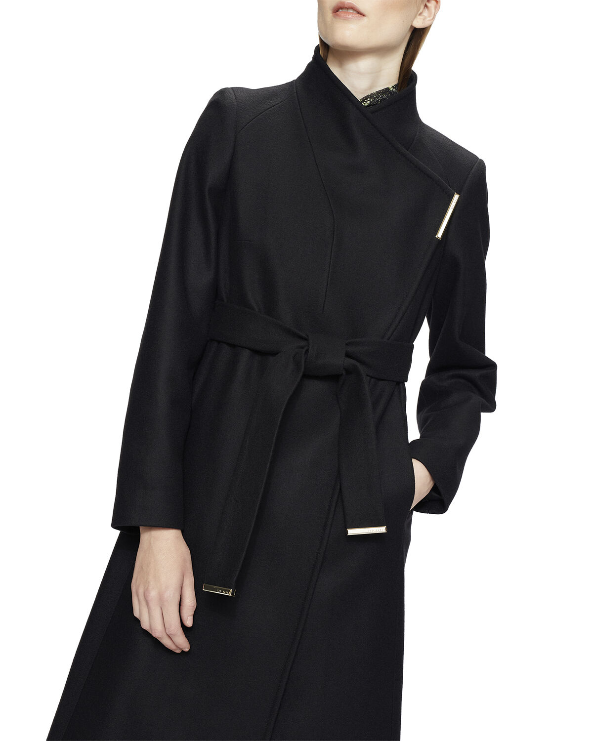 ROSELL Long Length Wool Wrap Coat