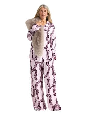 Mjuka byxor i satin med extra vida