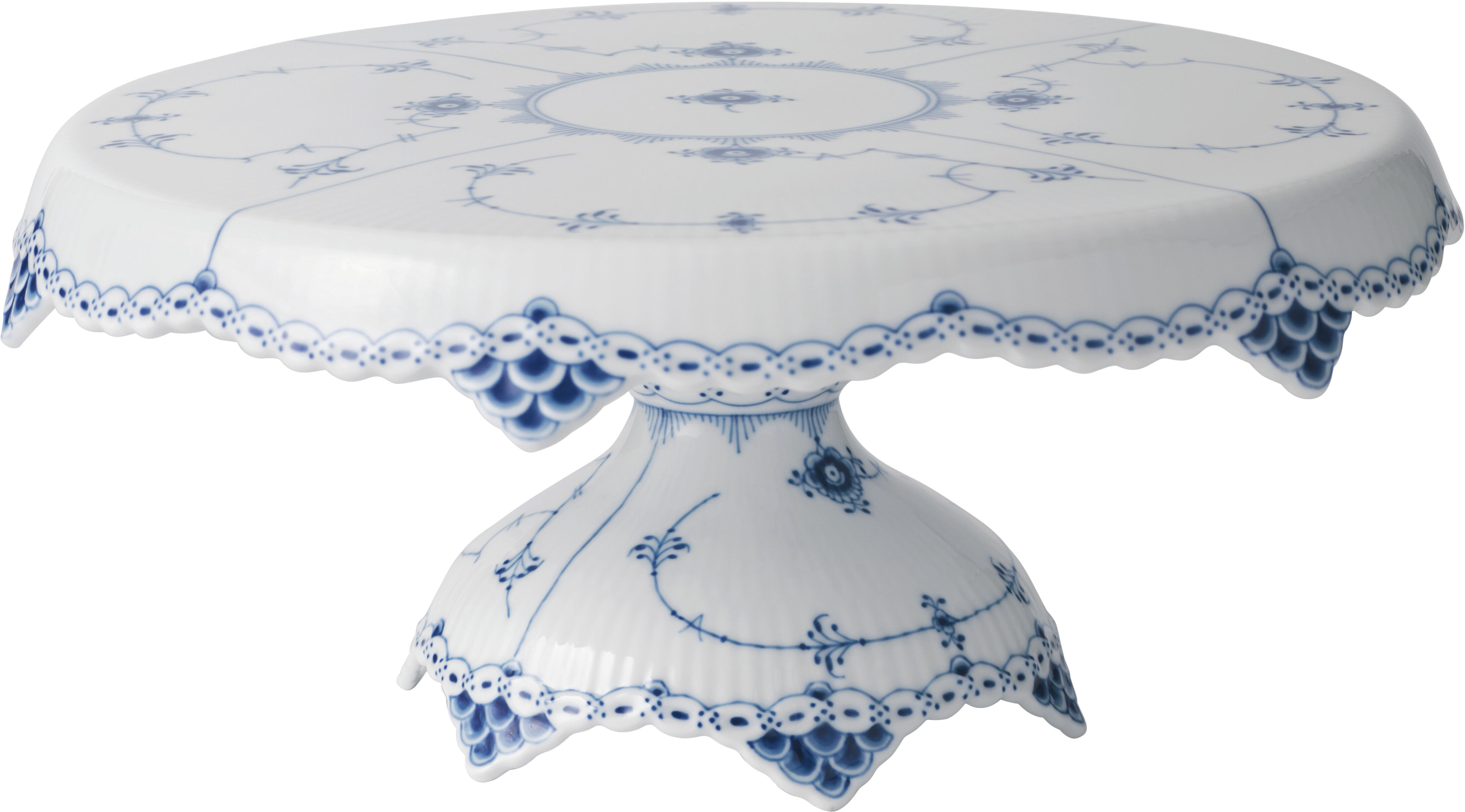 Blue Fluted Half Lace kakfat 28 cm