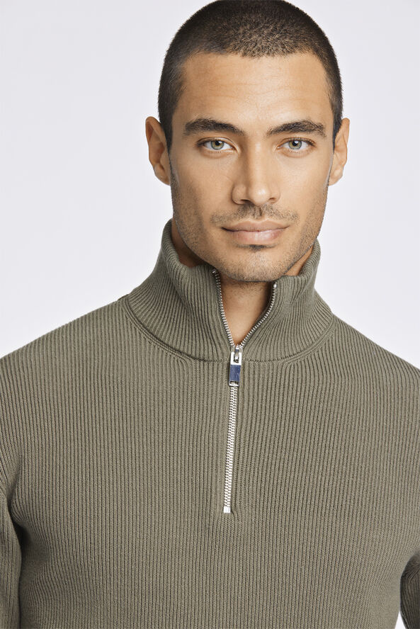 Half zip rib knit