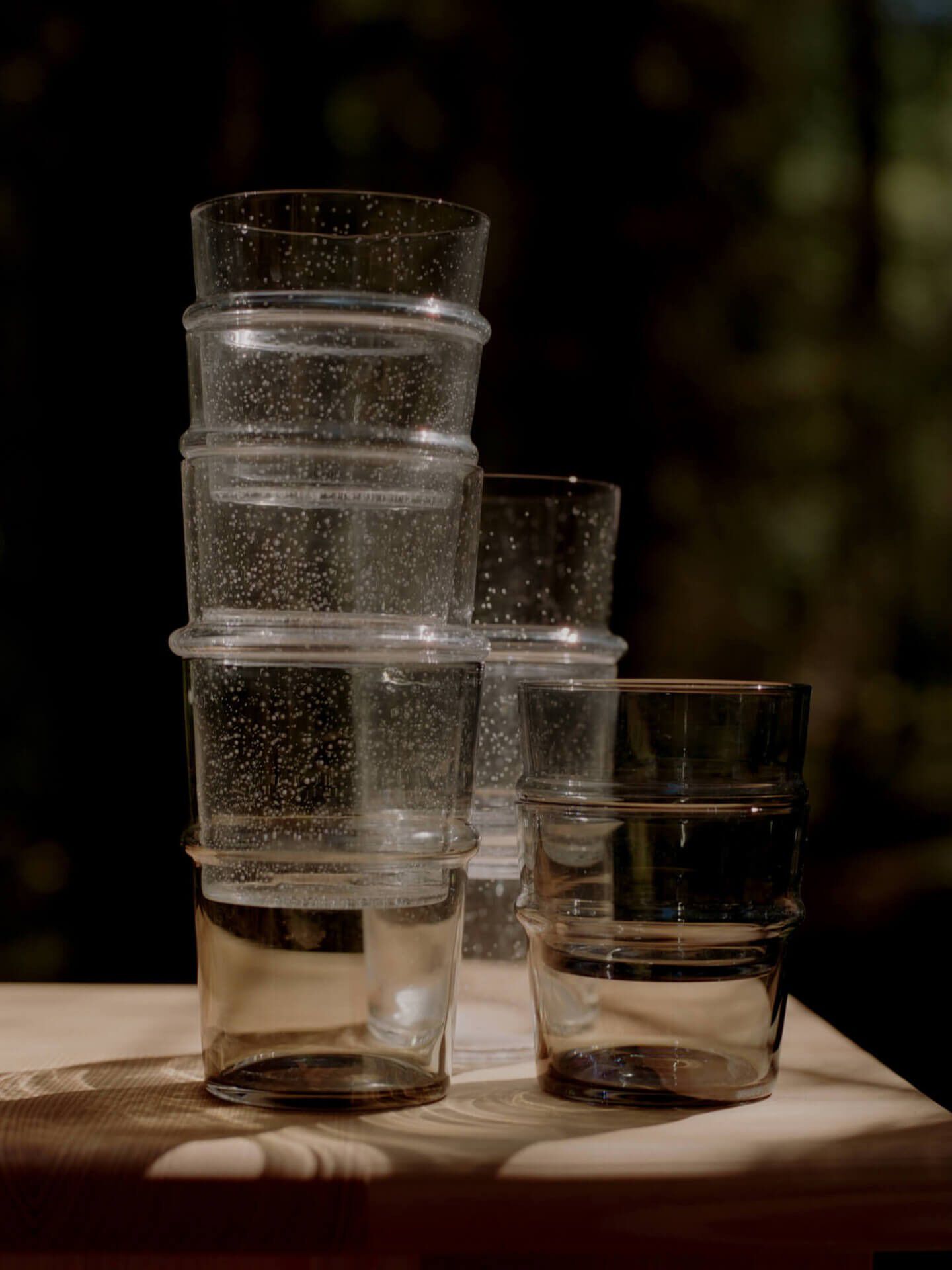 Boya Low Glasses - Set of 2 - Clear with bubbles