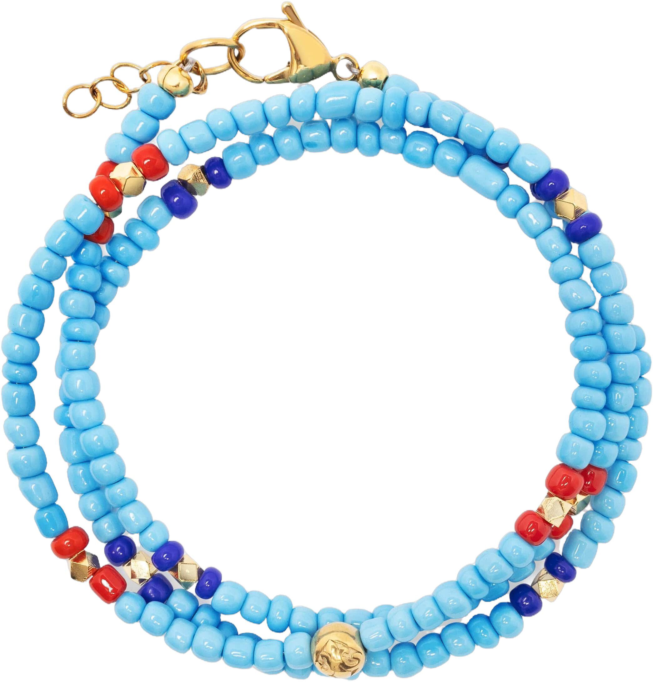 The Mykonos Collection - Vintage Turquoise, Red and Blue Glass Beads