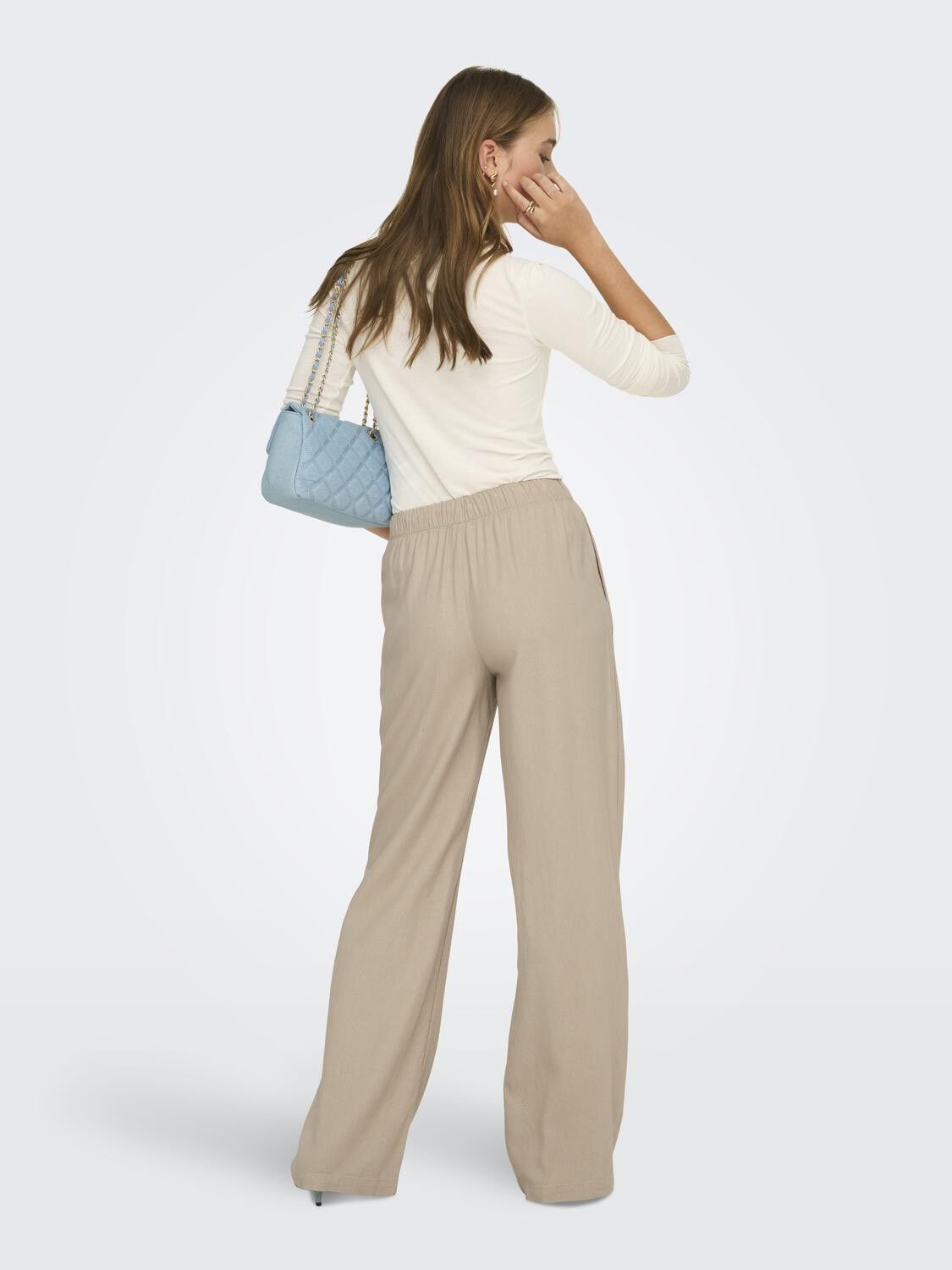 ONLGOA MW LINEN BL PULL-UP PANT CC