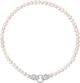 Women's Pearl Choker with Silver Double Panther Head