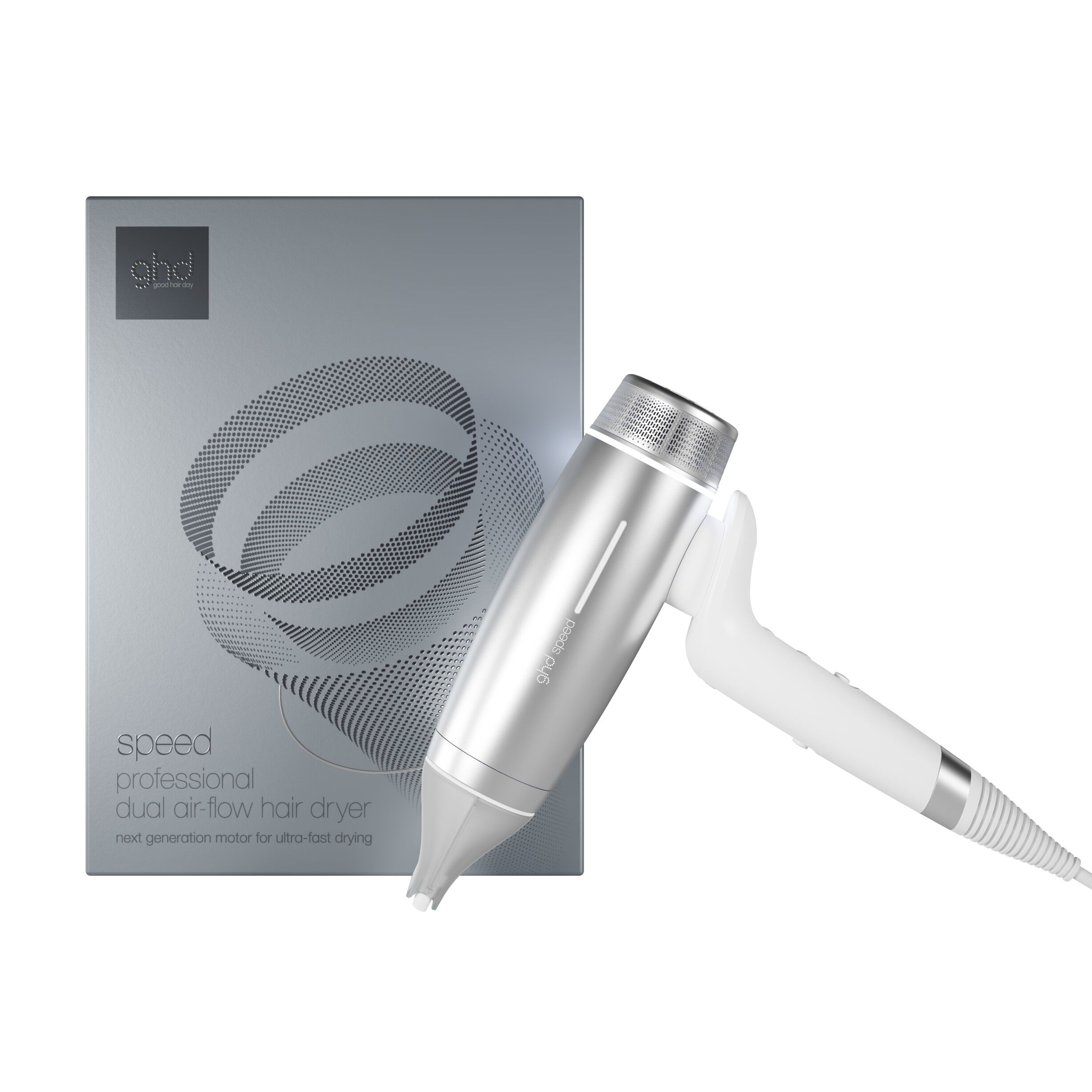 ghd Speed - Hair Dryer Silver White
