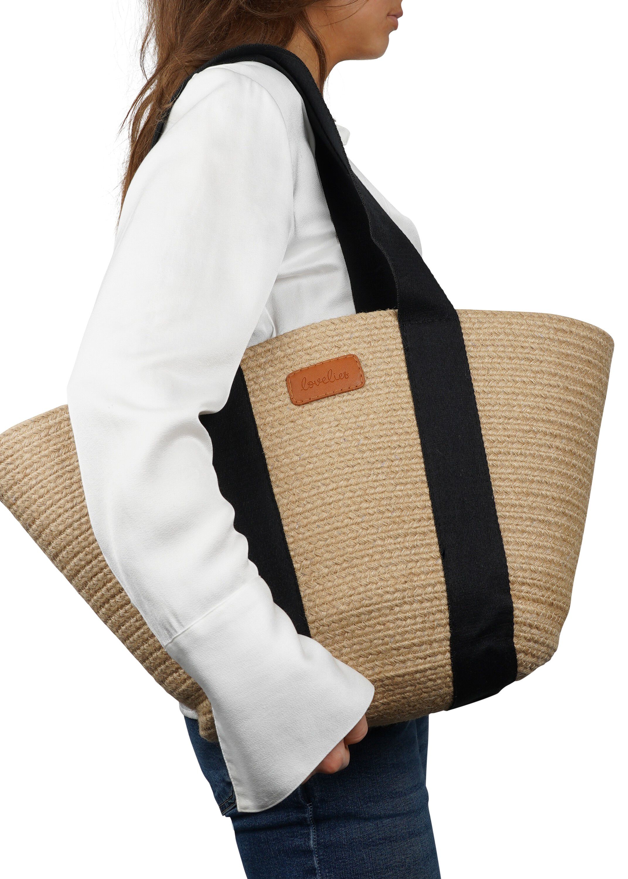 PEPPINO - JUTE BAG WITH COTTON HANDLES 45 X 40 CM