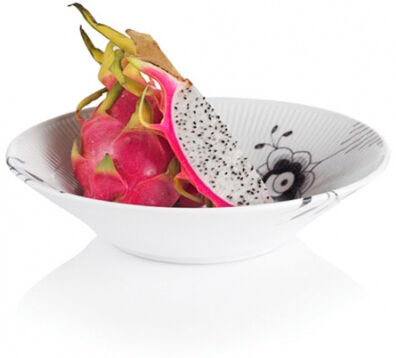 Black Fluted Mega 24 cm djup tallrik dekor nr. 6