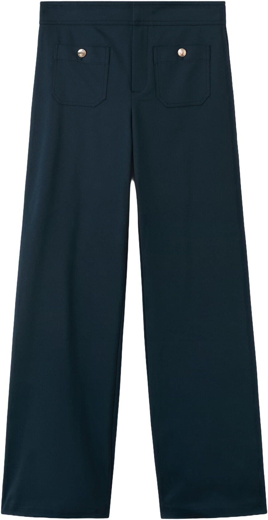 Straight trousers with jewel button