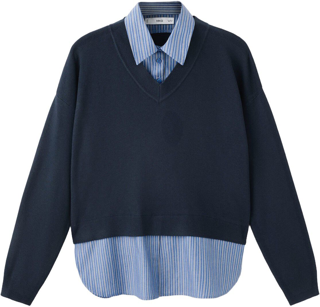 Combined shirt sweater